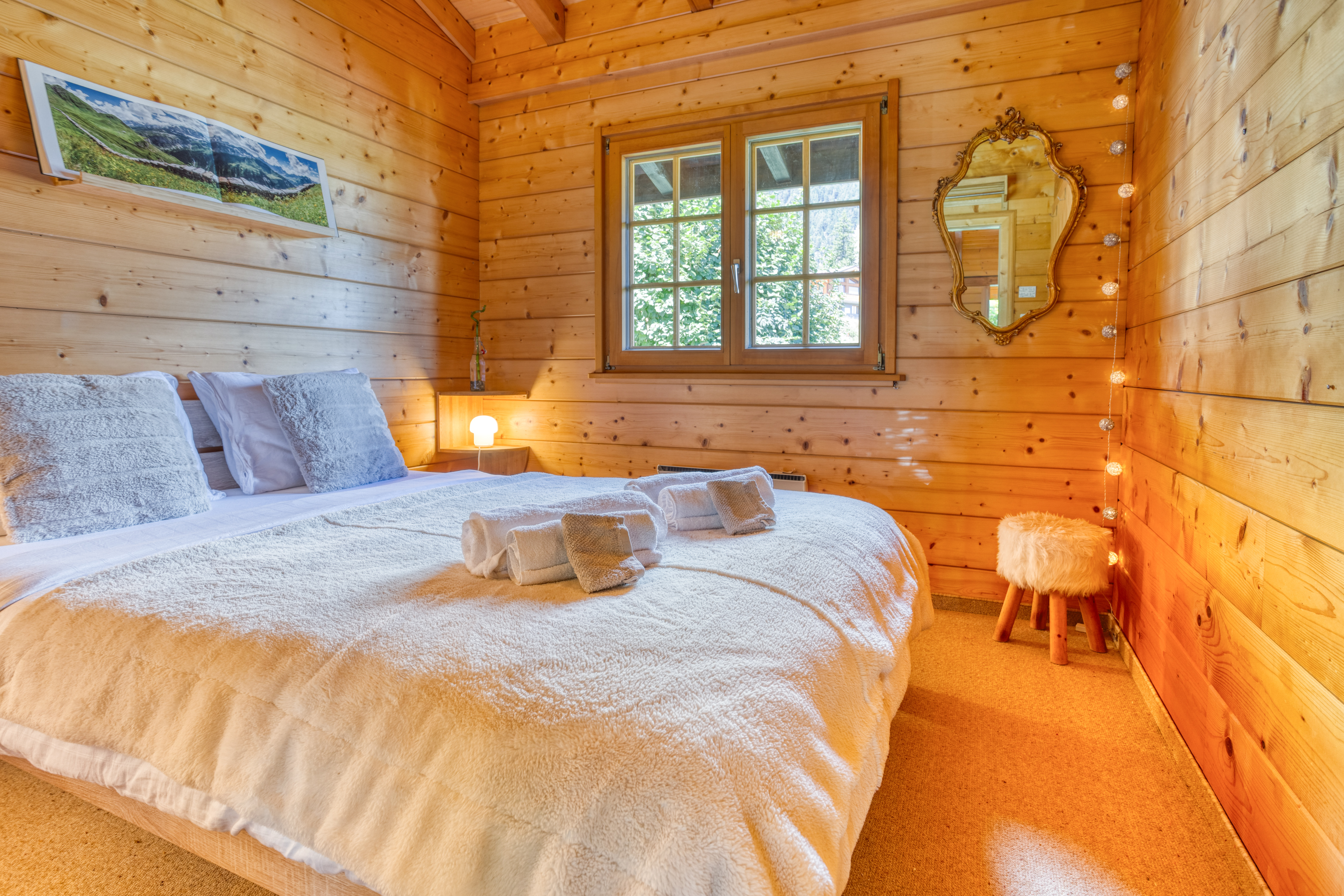 Chambre cocooning et chaleureuse du chalet Mon Rêve